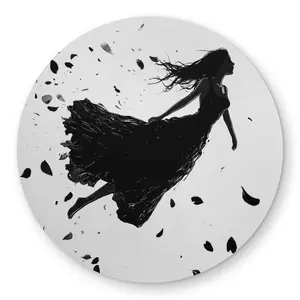 MWW C1COAR55BMM52L 5x5 ft. Floating White Outdoor Round Artwork Area Rug - Home Decor Accent, Artwork Area Rugs