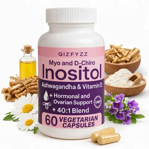 A women-specific inositol combination (Myo-Inositol and D-Chiro Inositol), formulated in a scientifically formulated 40:1 ratio, along with vitamin D3 and Indian ginseng, helps balance hormones and support ovarian health.