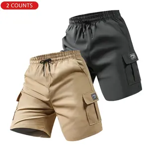 Men’s athletic cargo shorts — new for summer; loose fit, breathable and comfortable; mid-thigh length; casual style for everyday wear in summer.