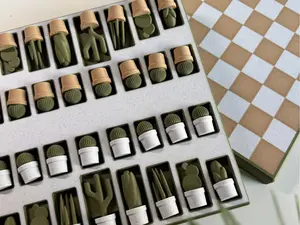 Cactus Chess Set - Fun and Unique Chess Gameboard with Cactus Game Pieces