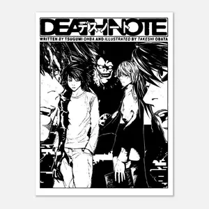 Poster Print Fanart Death Note Poster - Light Yagami & L Anime Wall Art, Dark Manga Wall Decor, Anime Manga Illustration Print