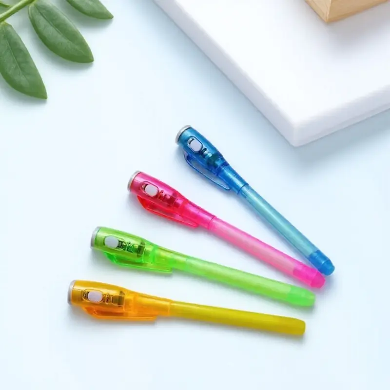 UV Invisible Pen for Kids, Safe Non-Toxic Fluorescent Ink with UV Light Reveal, Secret Message Writing Learning Tool, Glow in The Dark Doodle Toy, Creative Party Gift, Fun for Students & Group Games, Neon Pens, Marker Pen