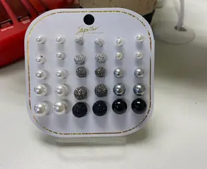 15 pc  card multi color earring Set