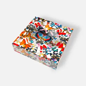 Matriarch of the Sky Butterfly Organizer Boxes - Elegant White Delicate Design for Rings Earrings & Trinkets - Square 6x6x2 inch Minimalist Artistry