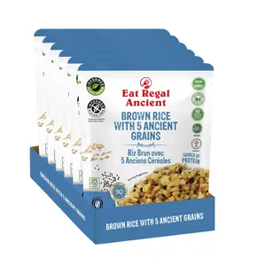Eat Regal Ready-to-Eat Brown Rice with 5 Ancient Grains – 8.8oz (Pack of 6) | Microwaveable, Healthy & Quick Side Dish | High in Fiber & Antioxidants