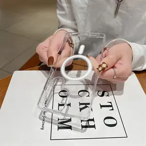 Transparent Magsafe Acrylic Case for Samsung Galaxy S25 Ultra S24 S22 Plus S23 S21 FE A16 A15 A35 A55 Magnetic Clear Cover Shockproof Anti-Skid 15 protective tpu decorative phone protector cover luxury