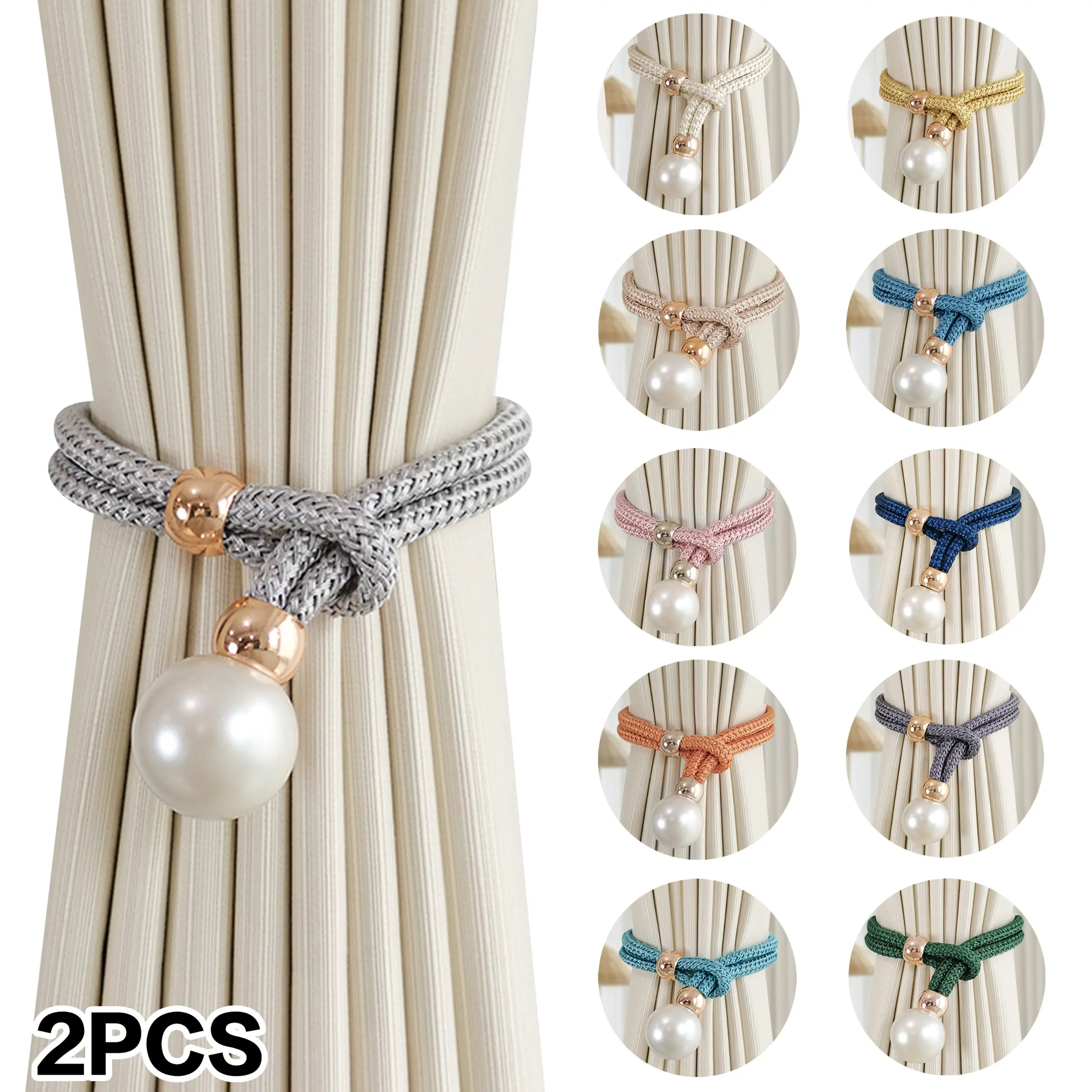 Premium Curtain Tieback Set of 2, Window Curtain, Curtain Tie Backs For Curtains, Durable Buttons, Simple Home Decor Design, Perfect Mother's Day Gift, Various Colors Available, Interior Decoration Accessories
