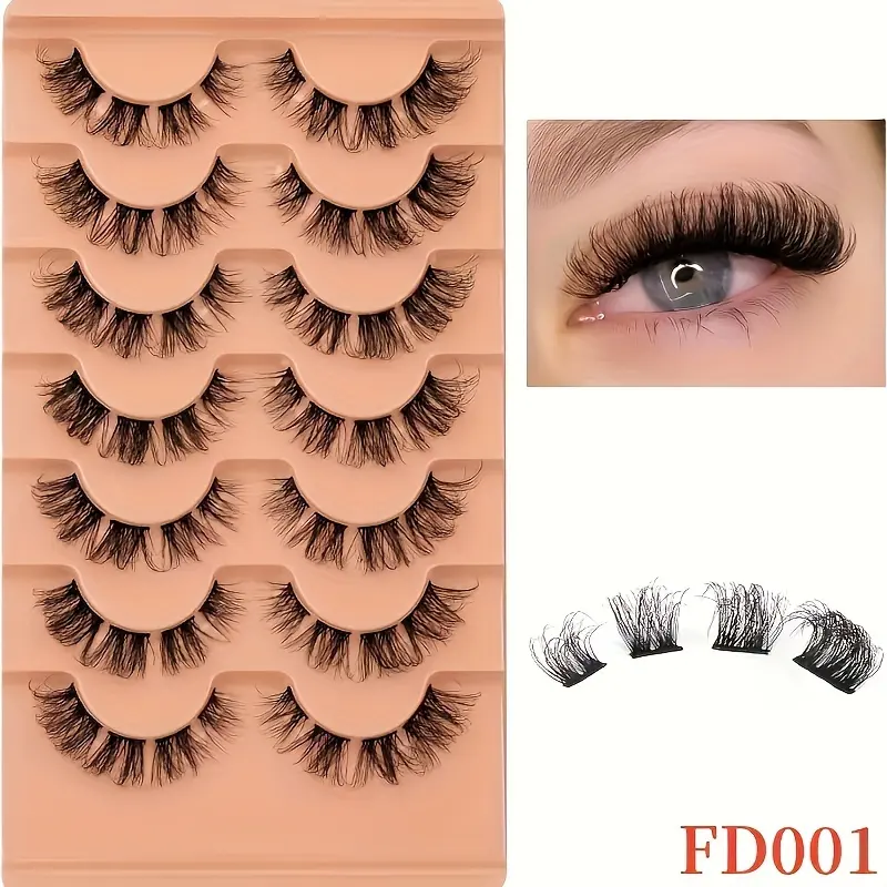 Natural Cluster Lashes, Wispy Individual Lashes Strips False Eyelashes, DIY Lash Extensions Multipack, Fluffy Cluster Lashes, Makeup