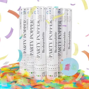 Rice Paper  Confetti Cannon,6Pack  Mulitcolor Confetti Poppers Party Shooters,12inch Party Poppers For Lawns Wedding,Birthday,Celebrations,Photo Shoots and  .