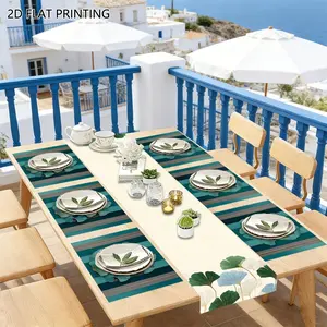 Easter Table Runner Set (tablecloth 33x183cm + Placemat 30x45cm), Spring Summer Autumn Winter Decorations, Home Kitchen Party Use