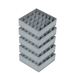 5-piece sock and underwear storage divider, 120 grid foldable fabric wall mounted wardrobe organizer box, used for storing socks, underwear, autumn decorations, holiday decorations, room decorations, and home decor