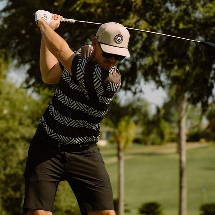 BRIMZ Golf Performance Hat - Breathable Sweat & Water Resistant Golfing Snapback Cap with Tee Holder & Magnetic Ball Marker (Brimz Logo)