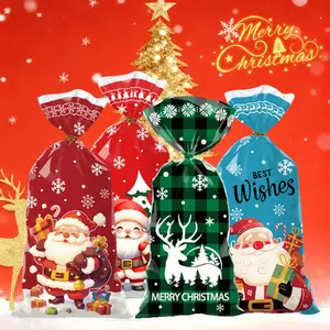 Reusable Christmas Gift Bag Set - Multi-Purpose Drawstring Design with Festive Prints, Assorted Sizes for All Needs, Eco-Friendly Gifting, Ideal for Wrapping and Storage