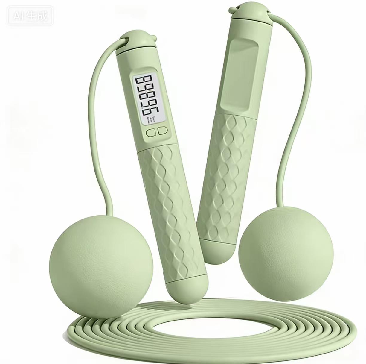 Skipping Ropes Adults Cordless Counter Jump Rope Cordless Ball Weighted Jump Rope with LCD Display