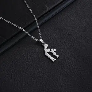 [Heartfelt Pendant] Stainless Steel Matching Pendant Necklaces for Parents & Kids |   Heartfelt Design with Dancing Figures, Perfect Gift for Mothers on Christmas & Mother's Day, Durable Necklace