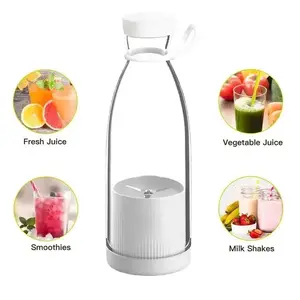 Portable Smoothie Blender, Fresh Juice Personal Blender, 420ml Lightweight USB Cordless Portable Stainless Steel Kitchen Tools (pink)
