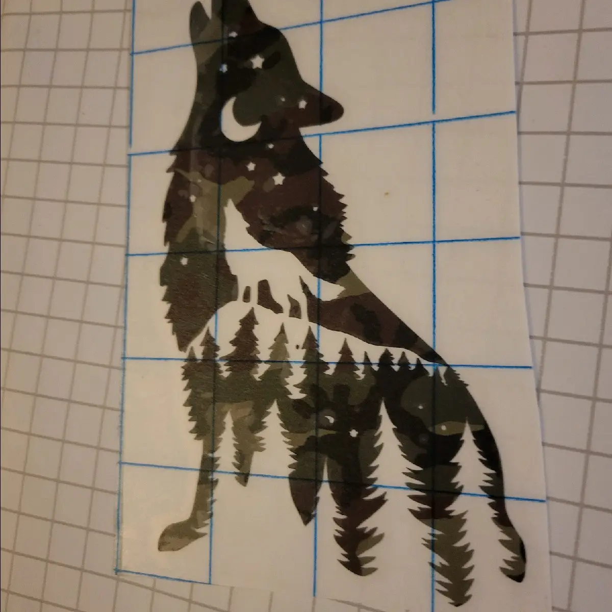 Vinyl decal of a Camouflage wolf in nature. 2pack Vinyl decal of a Camouflage wolf in nature. 2pack