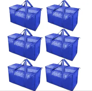 Moving Bags-Heavy Duty Moving Boxes, Storage Totes with Zipper, Reinforced Handles and Tag Pocket-Collapsible Moving Supplies for moving, Storage and Travel