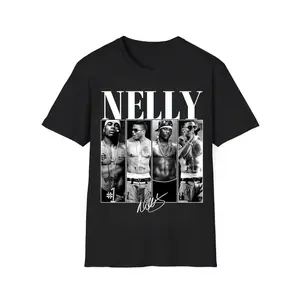 Nelly Rapper Vintage Photo Collage Shirt, Hip Hop Music Artist Graphic Shirt, 2000s Rap Fans Gift, Unisex Shirt for Music Lovers