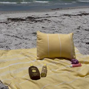 Butter Yellow : Beach Towel Pillow