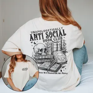 Anti-Social Book Club Comfort Colors Shirt for Introverted Romance Reader Vintage Distressed Reading T-Shirt, Bookish for Book Lover Gift