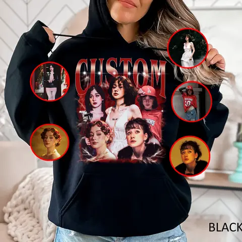 [HOODIE] Custom Bootleg Rap , Custom Face Shirt With Name, 90s Graphic Tee Style, Personalize Your Name, Gift For Him, For Her, Cotton Womenswear