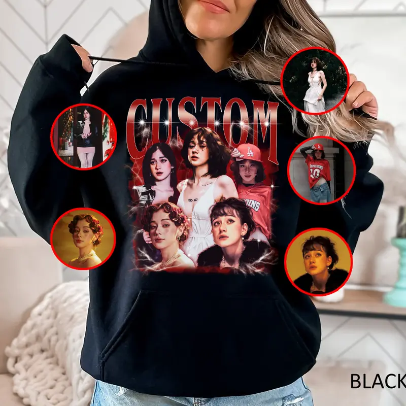 [HOODIE] Custom Bootleg Rap , Custom Face Shirt With Name, 90s Graphic Tee Style, Personalize Your Name, Gift For Him, For Her, Cotton Womenswear