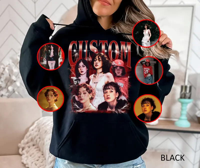 [HOODIE] Custom Bootleg Rap , Custom Face Shirt With Name, 90s Graphic Tee Style, Personalize Your Name, Gift For Him, For Her, Cotton Womenswear