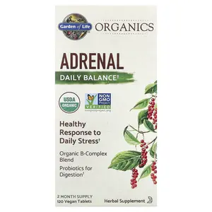 Garden of Life Organics, Adrenal, Daily Balance, 120 Vegan Tablets