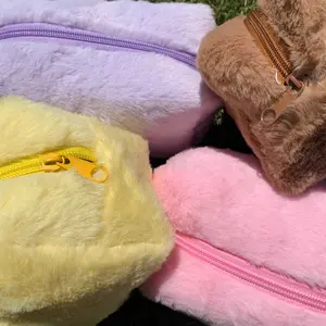 Cozy Plush Cosmetic Bag - Soft Plush Material, Ideal for Everyday Use, Versatile Design for Everyday Essentials