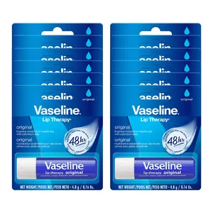 Vaseline Lip Therapy Original Petroleum Jelly - 0.16 oz Lip Balm - Pack of 12
