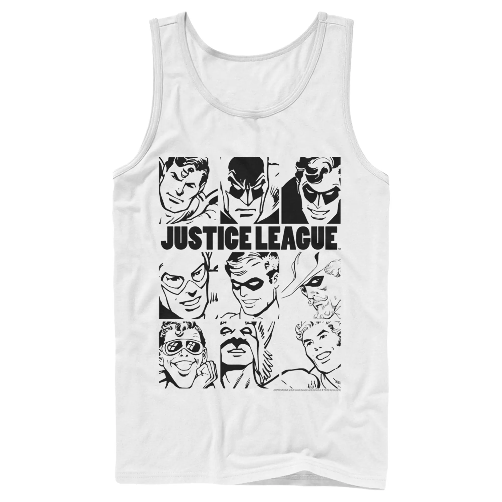 Men's Justice League Vintage Hero Panels Tank Top