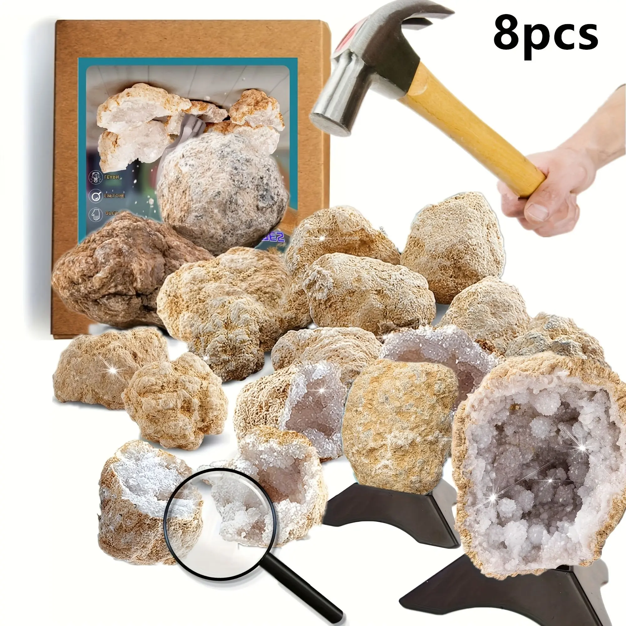 8pcs agate holes+tools