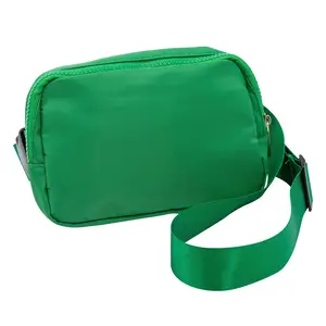 Green Polyester Crossbody Belt Bags – 8 1/4" x 5 1/2", 6 Pieces