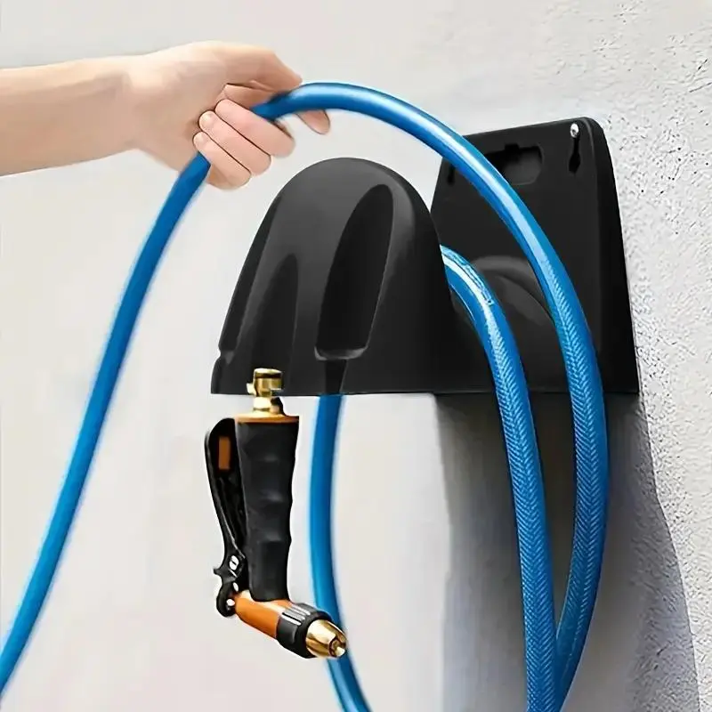 Garden Hose & Spray Gun Wall Mounted Storage Rack, Garden Hose Holder, Water Hose Reel, Large Capacity Watering Hose Organizer, Outdoor Equipment Organizer, Home Organizer, Garden Accessories