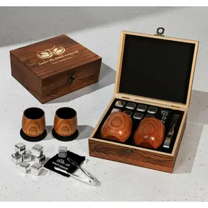 Handcrafted Charred Bourbon Glasses - Naturally Insulated Whiskey Tumblers With Ready, Premium Wood Grain - Festive Holiday Gift For Home Bar