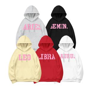 Couple/Friend Goals! Zodiac Sign Hoodies  Multi Color&Sizes Fleece-Lined Hoodie For Autumn And Winter Homewear Pajamas Loungewear Casual Fabric