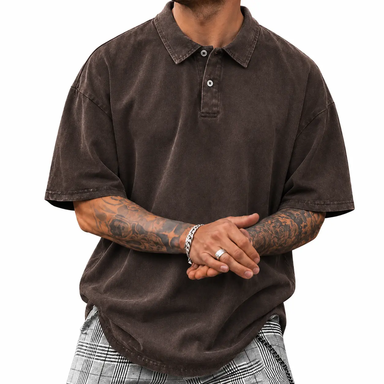 3 Pack Men's Vintage Washed Polo Shirts Oversized Loose Fit Short Sleeve Casual Streetwear Multi‑Color Combo Tops for Travel, golf & Everyday Basics