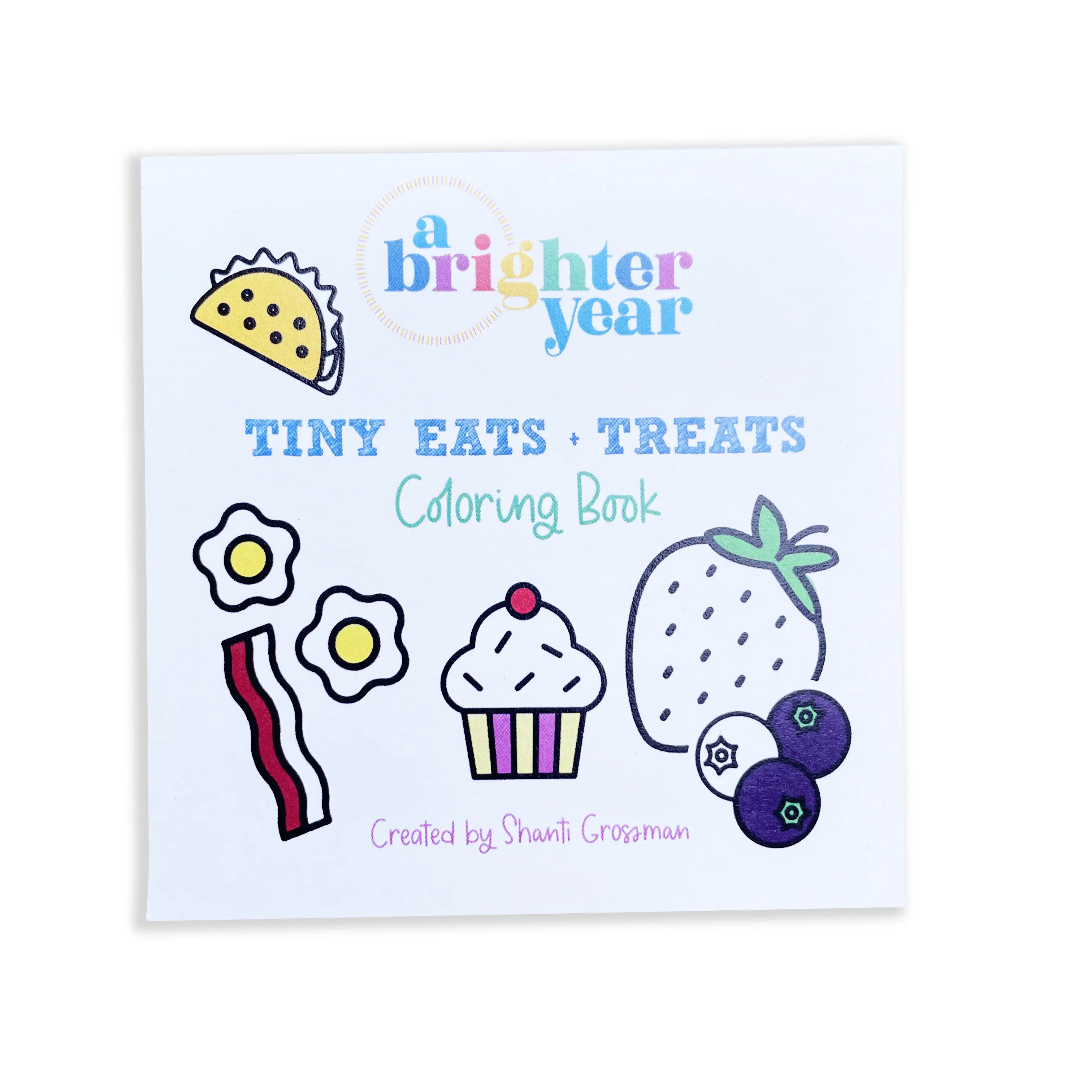 Tiny Eats + Treats Mini Coloring Book, A Brighter Year, Adult Coloring Book, Bold, Simple, Easy, Food, Treats, colouringbooks grownup