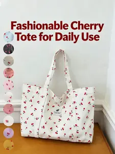 Stylish Simple Fruit Print Women's Shoulder Bag, Large Capacity Tote Bag, Fashionable Shopping Bag for Daily Commute and Shopping, Multiple Colors Available