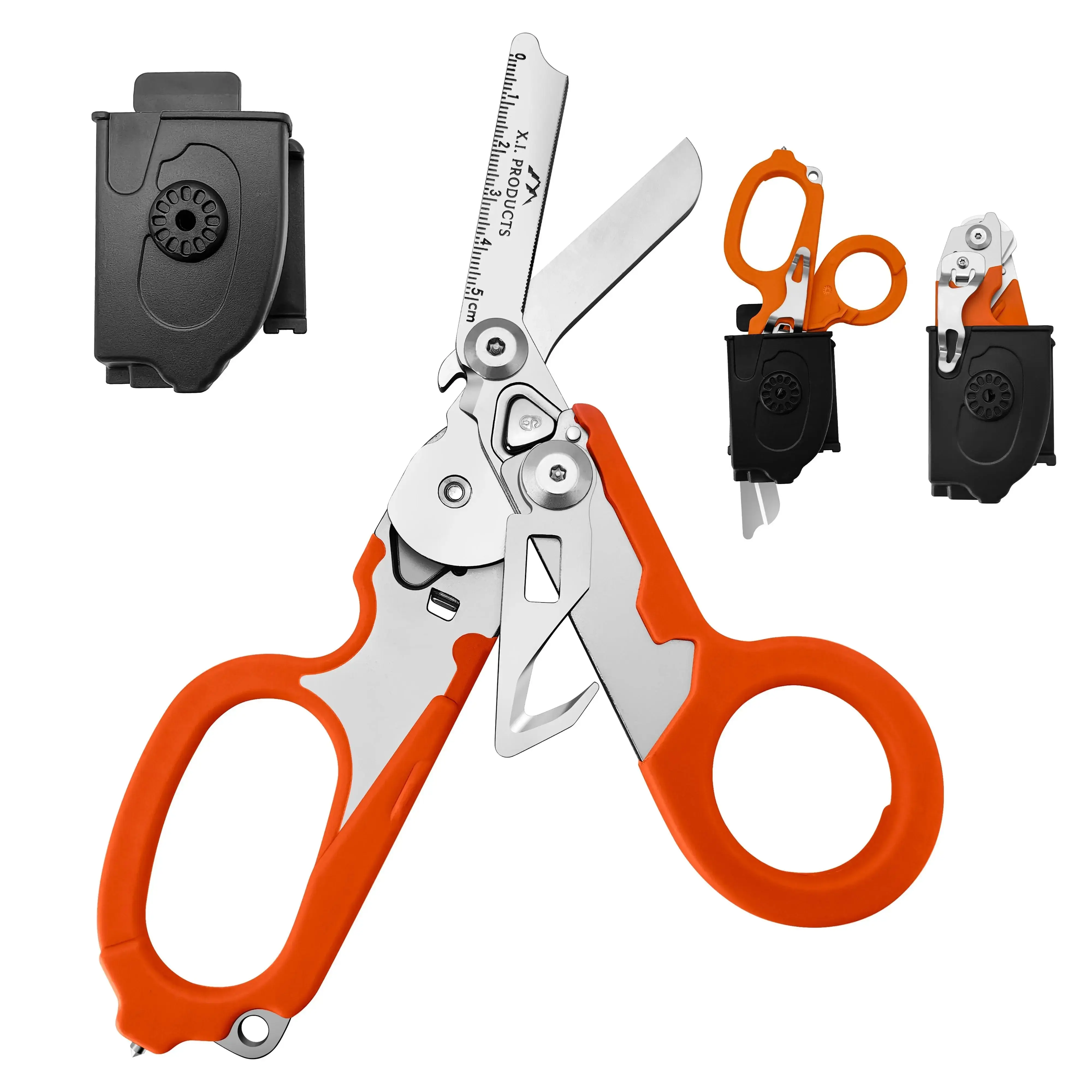 6-in-1 Foldable Trauma Shears (Orange)