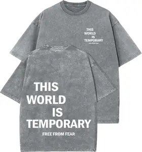 This World Is Temporary Unisex Washed T-Shirt, Christian t shirts, Vintage 90s Graphic Tee, Gift Top Womenswear Cotton Mineral Color