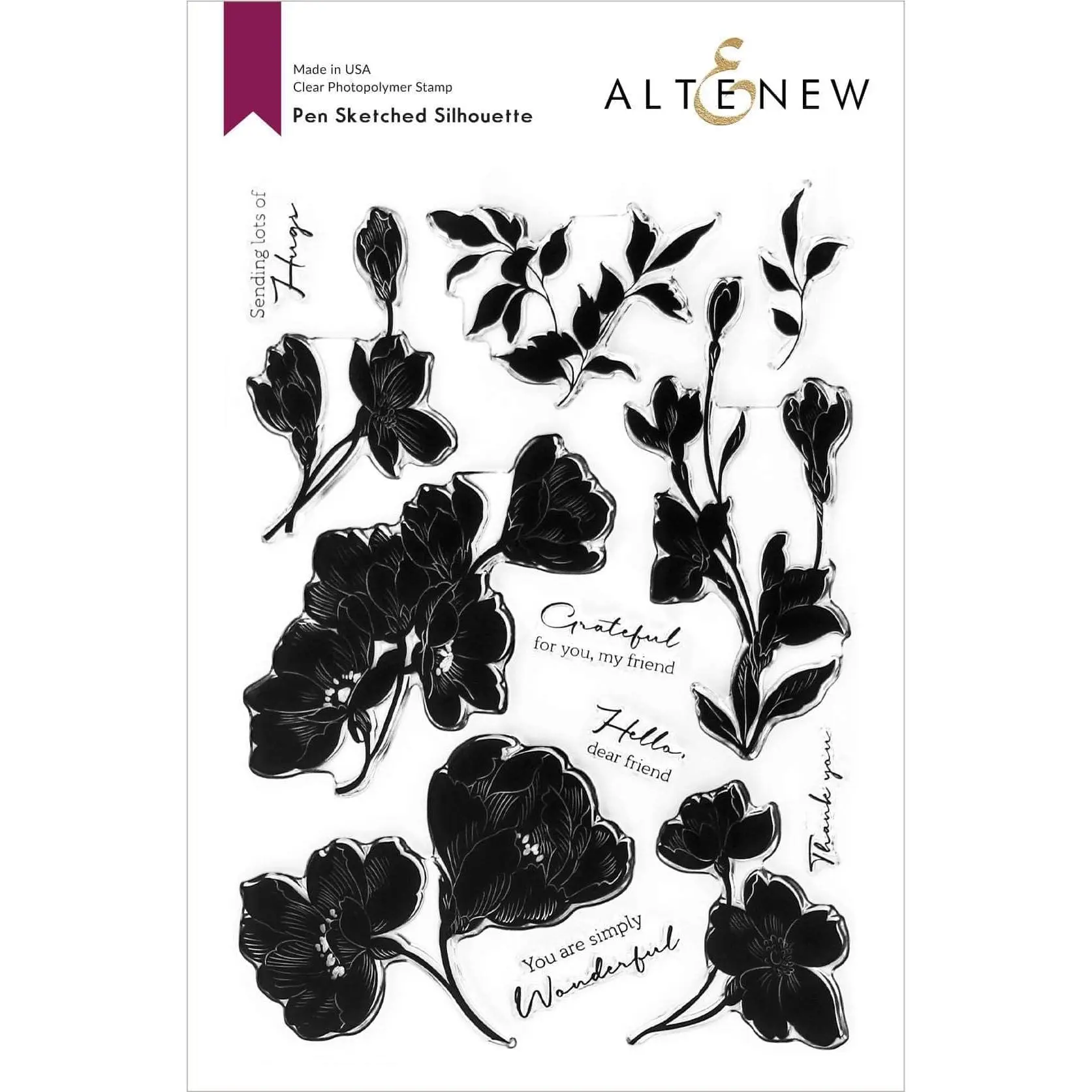 Pen Sketched Silhouette Stamp Set