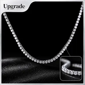 Holylegend Tennis Chain Luxury Sparkling Diamond Necklace 3mm Width, Exquisite Craftsmanship, Versatile And Elegant, Radiant, Durable, Mothers Day Gift,Father's Day Gift