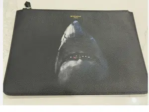 Pre-owned Givenchy Leathe Clutches & Wristlets Shark print Leather Document Holder
