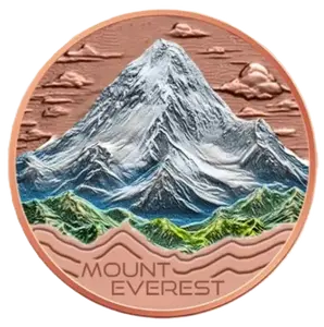 5 oz Copper Mount Everest Natural Wonders with Acrylic Case