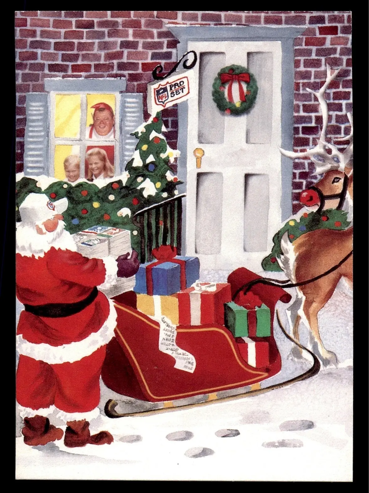 1991 Pro Set Spanish #E5 Illustrated Felicidades Santa Claus Non-Sports Trading Card, Collectible Accessory