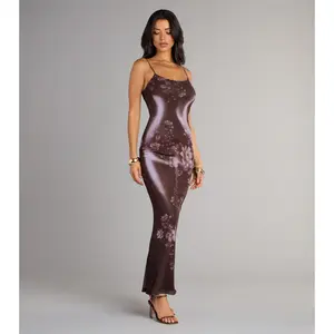 Moonlit Bloom Abstract Floral Maxi Dress