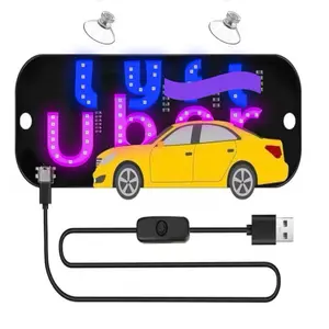 LED Light Sign for Car, Universal USB Taxi Light Sign with Suction Cup Decal for Windshield, Car Kit Accessory for All Cars, LED Lights Car, Men Gifts, Car Accessories, for Car Decals, Automotive, LED Tailgate Lights, Car Light Embellishments
