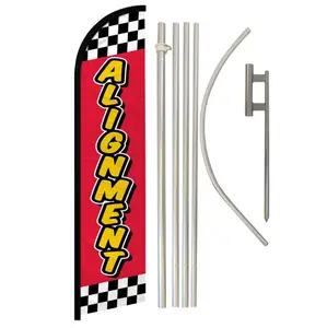 Alignment (Red Checkered) Windless Banner Flag & Pole Kit